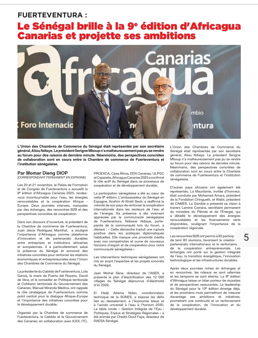 Participation de l’UNCCIAS au Forum Africagua Canarias 2025